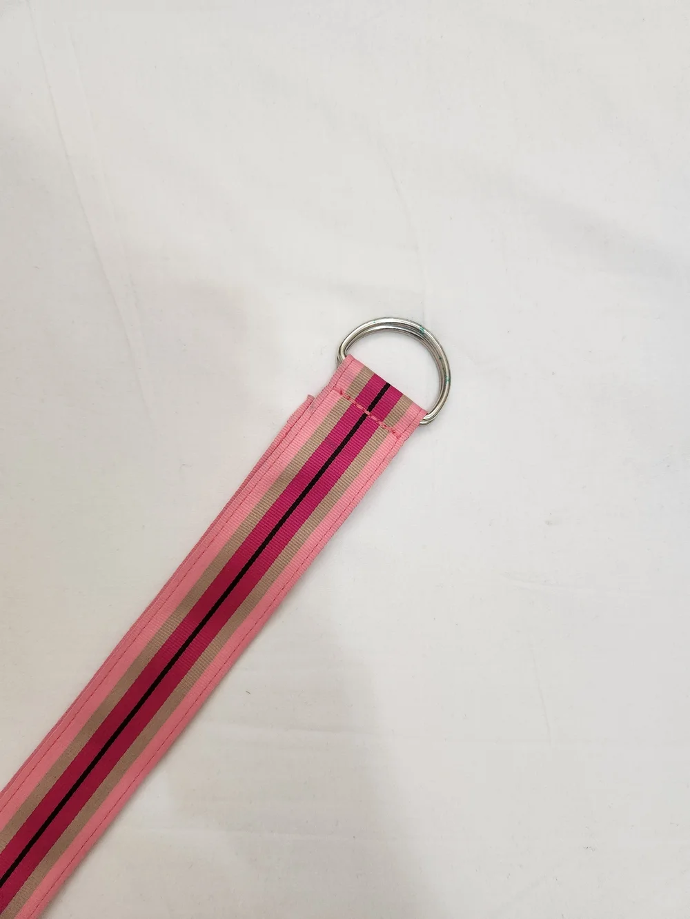 VINTAGE Express Pink Striped Grosgrain Ribbon  Belts with D-Ring Closures